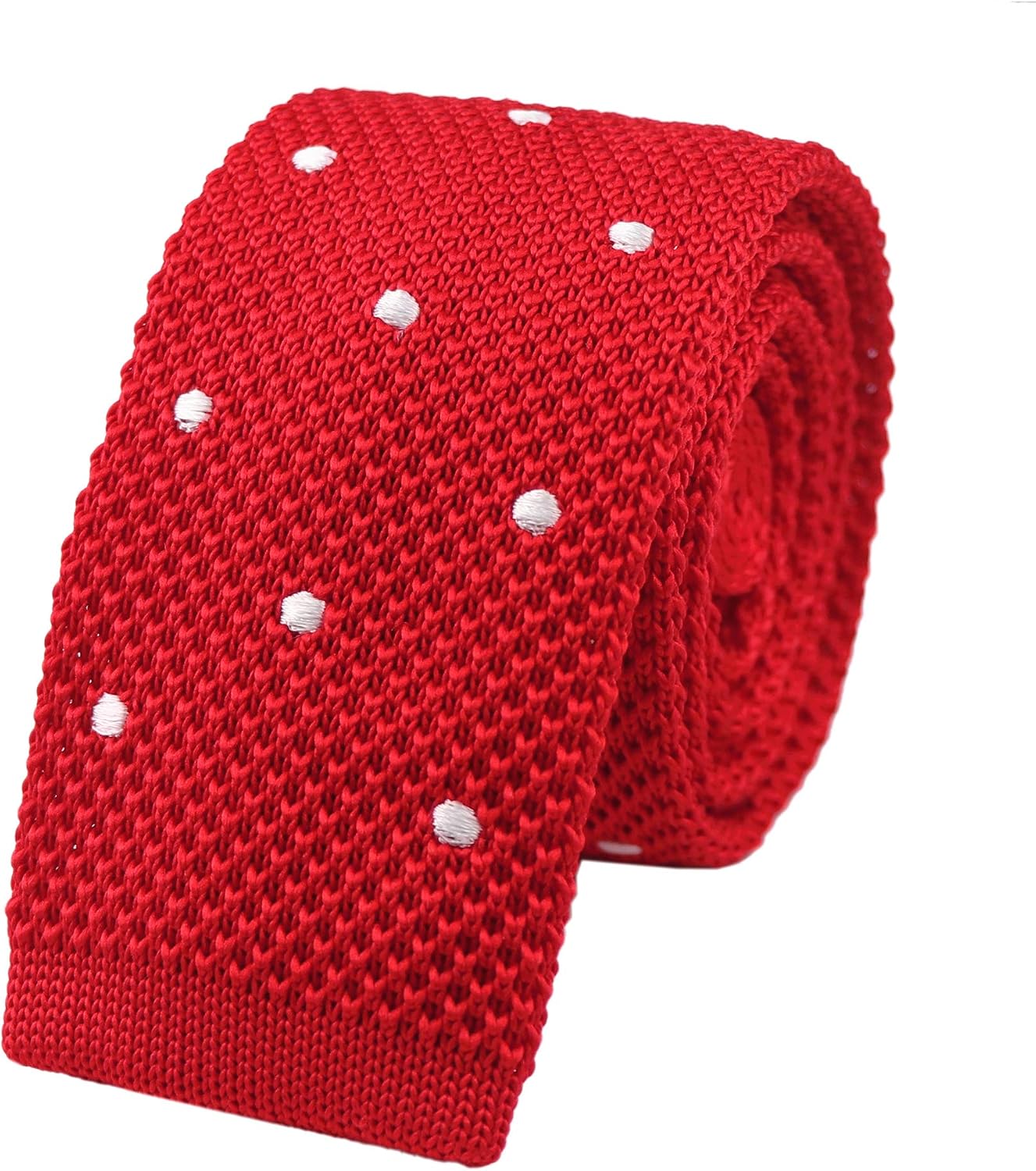 Men's Skinny Knit Ties Polka Dots Pattern Designer Necktie 2" - Various Design