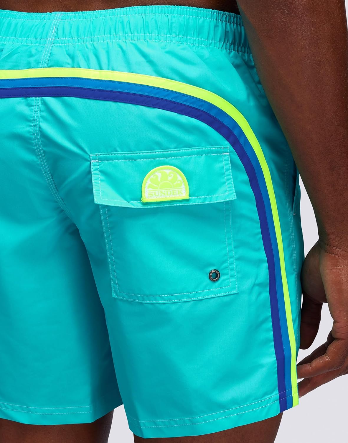 SUNDEK Mens Elastic Waist Boardshort, Swim Trunks 16" Length 7.5" Inseam - Image 3