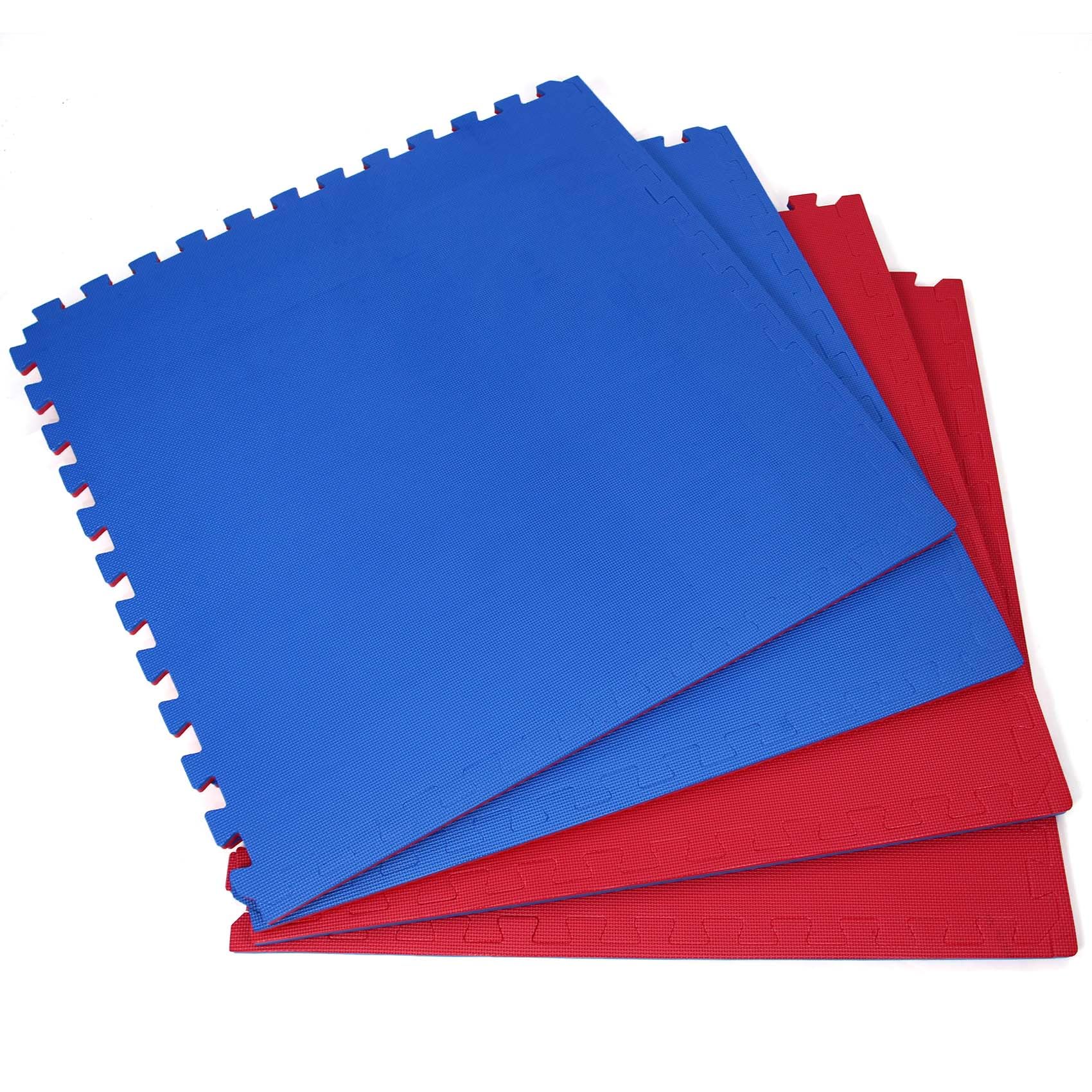 Actiasmat Interlocking Foam Exercise Mat – Red/Blue Reversible – 1m x 1m 20mm Thickness