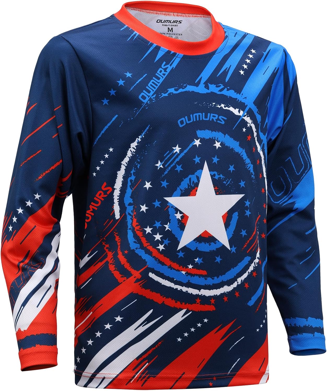 Oumurs Kids Cycling Jersey Youth Motocross Shirts for 3-14 Year Olds Dirt Bike Jersey for Motorcycle Bicycle BMX MX Offroad