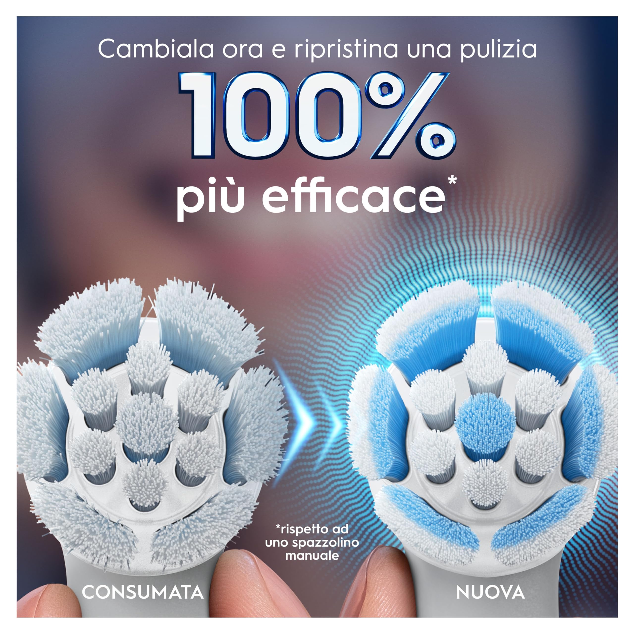 Oral-B Testine di Ricambio iO Gentle Care Bianche per Spazzolino Elettrico Oral B, 6 Testine Rotonde Autentiche per Gengive Sensibili, Setole angolate per rimuovere la placca