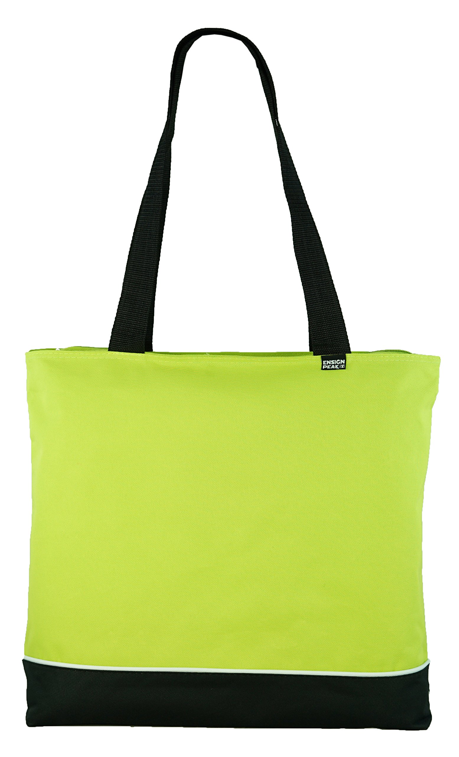 Shoulder Tote Bag with Zipper, Lime