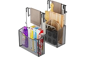 Dual Over-the-Door Kitchen Organizers with Convenient Towel Bars