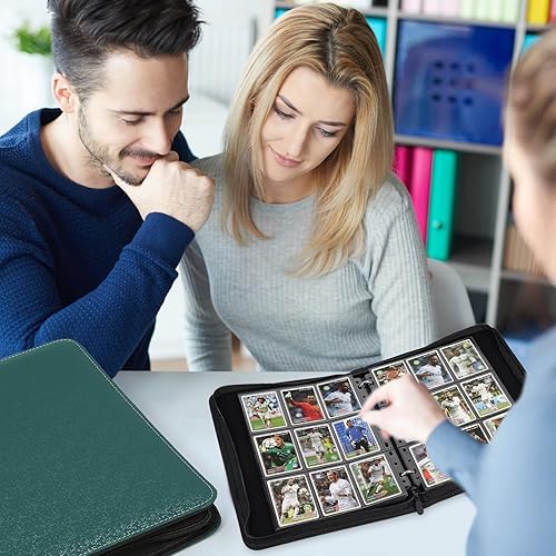 Miniatura 7 de Carpeta de 9 bolsillos para tarjetas, carpeta de tarjetas coleccionables con cremallera premium, 720 carpetas de colección de tarjetas de