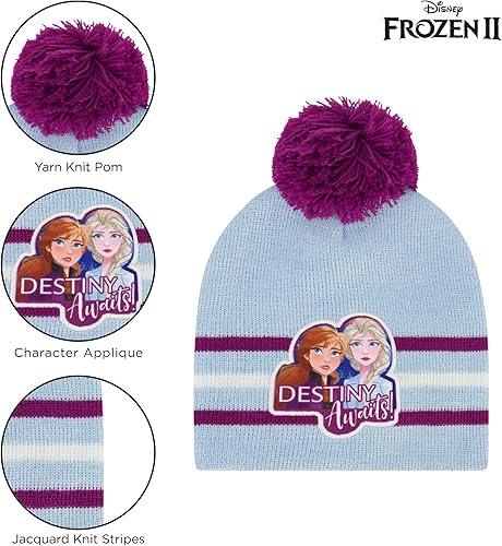 Miniatura 3 de Disney Frozen Girls - Conjunto de bufanda y guantes de invierno para niñas de 2 a 4 años, bufandas y guantes para niños de Frozen de Elsa y Anna, 4-7