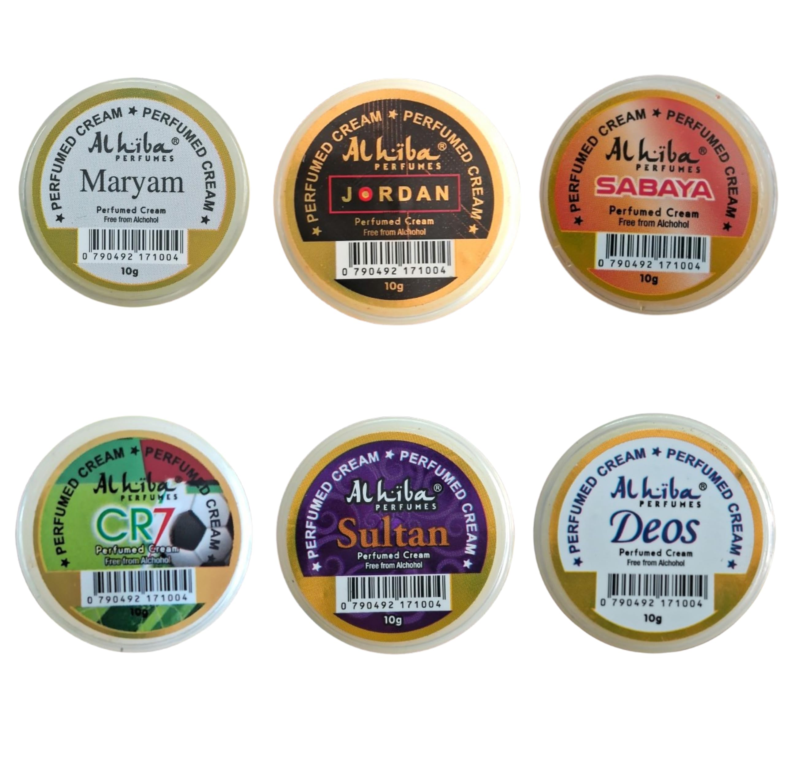 Alhiba Perfumed Cream | MARYAM, JORDAN, SABAYA, CR7, SULTAN & DEOS (10gx6) Pack of 6 | Premium Long Lasting Perfumed Cream Gift Set for Woman-image-41