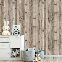 Vista 129 de Yun-aeon Natural Wood-Dark Grey Wood Contact Paper Peel and Stick Wallpaper 17.3"x 80"Self Adhesive Removable Vintage Faux Wood Wall Paper Plank