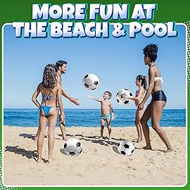 Bedwina Inflatable Soccer Balls (Pack of 12) 16-inch, Beach Balls Bulk for Beach Toys & Soccer Birthday Party Decorations & Party Favors for Kids, Goodie Bags Stuffers