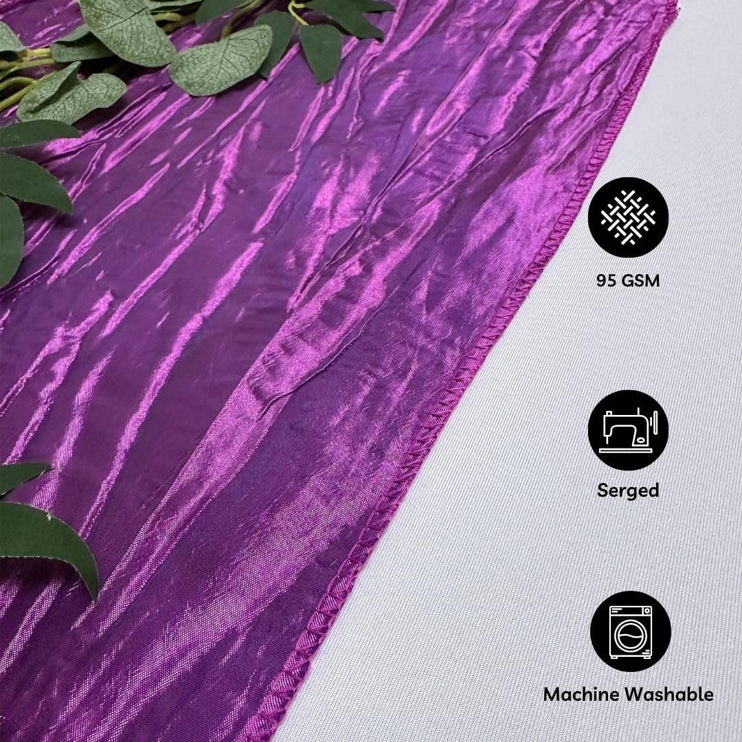 YOUR CHAIR COVERS - Pack of 10 Purple Crinkle Taffeta Chair Sashes for Weddings Events Hotels and Catering Services