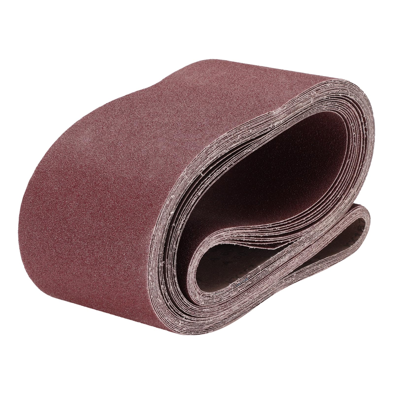 QUARKZMAN 10pcs 6" x 89" Bandas De Lija 60 Granos Óxido De Aluminio Papel De Lija Para Lijadora Bandas De Lijado Para Pulido Y Molienda De Metal Y Madera, Color Marrón Rojizo