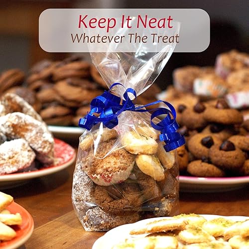 Miniatura 6 de Bolsas de celofán de fondo plano reforzado con inserto de papel 50 piezas 4x2x8 pulgadas Smore bolsas