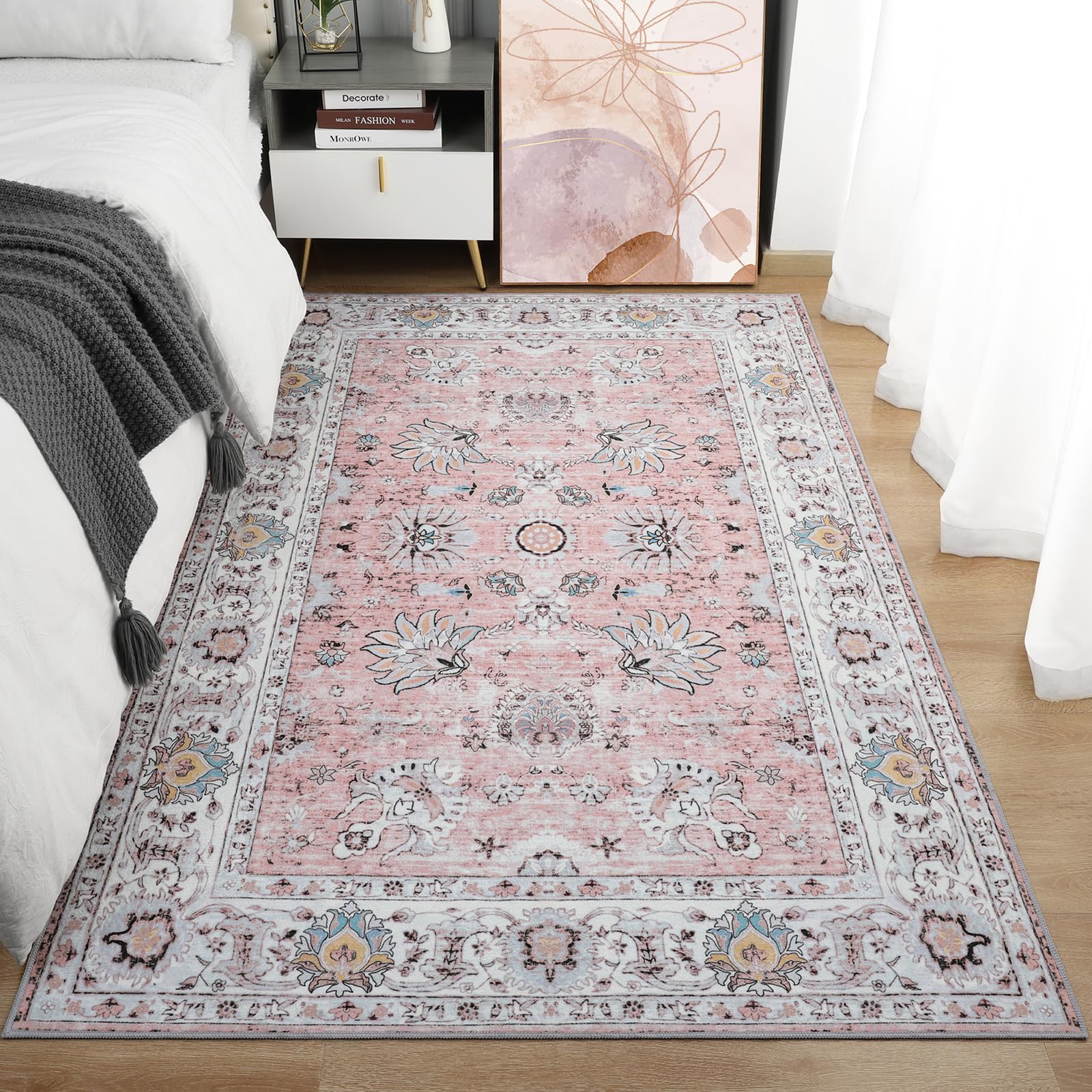 Amazon.com: ULTSOFE Machine Washable Rug 4x6 Boho Area Rug