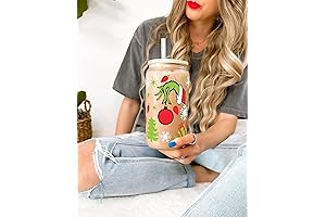 Grünch Grinchy Hands Christmas Iced Glass Cup