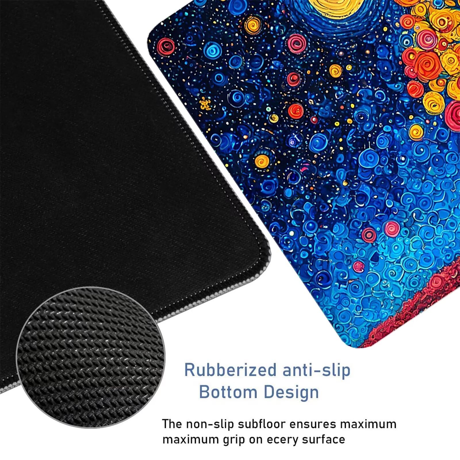 Podkładka pod mysz z drzewem krajobraz podkładka pod mysz XXL 1000 x 500 x 5 mm, duża podkładka pod biurko z gumową podstawą antypoślizgowa powierzchnia, dekoracja do domu i biura, prezent dla kobiet