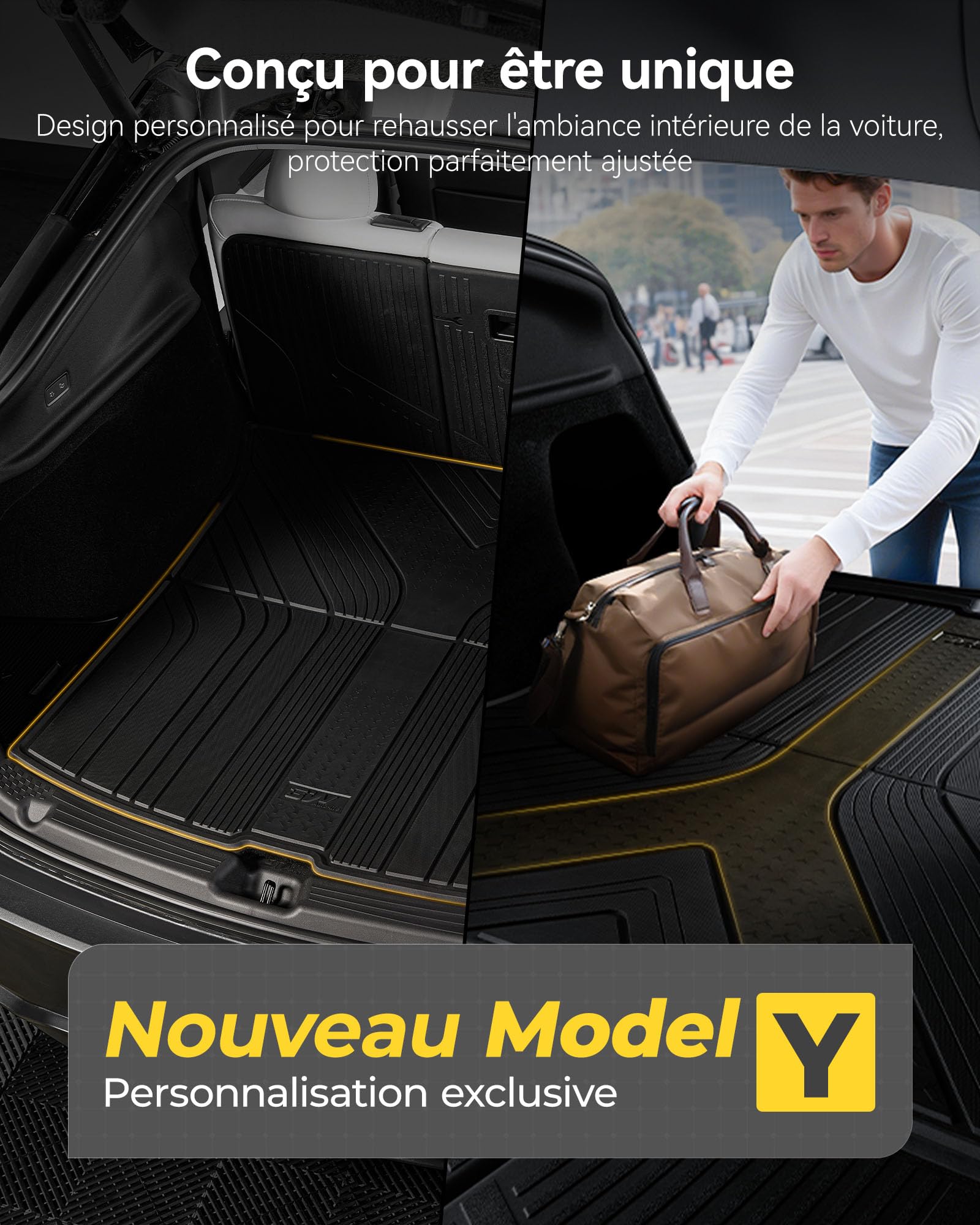3W Tapis de Coffre pour Tesla Model Y Juniper 2025 2026 Premium/Performance,Compatible avec 2026 New Standard, Imperméable et Résistant, Protection du Coffre pour Chiens en Thorex™