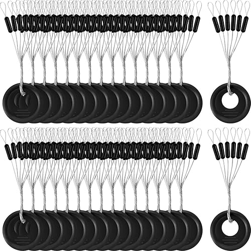 Outus 1200 piezas de pesca Bobber Stopper Pesca Bobber Beads Tope 6 en 1 Negro Flotador Sinker Stops l M S Tamaño Flotador Parada Kit