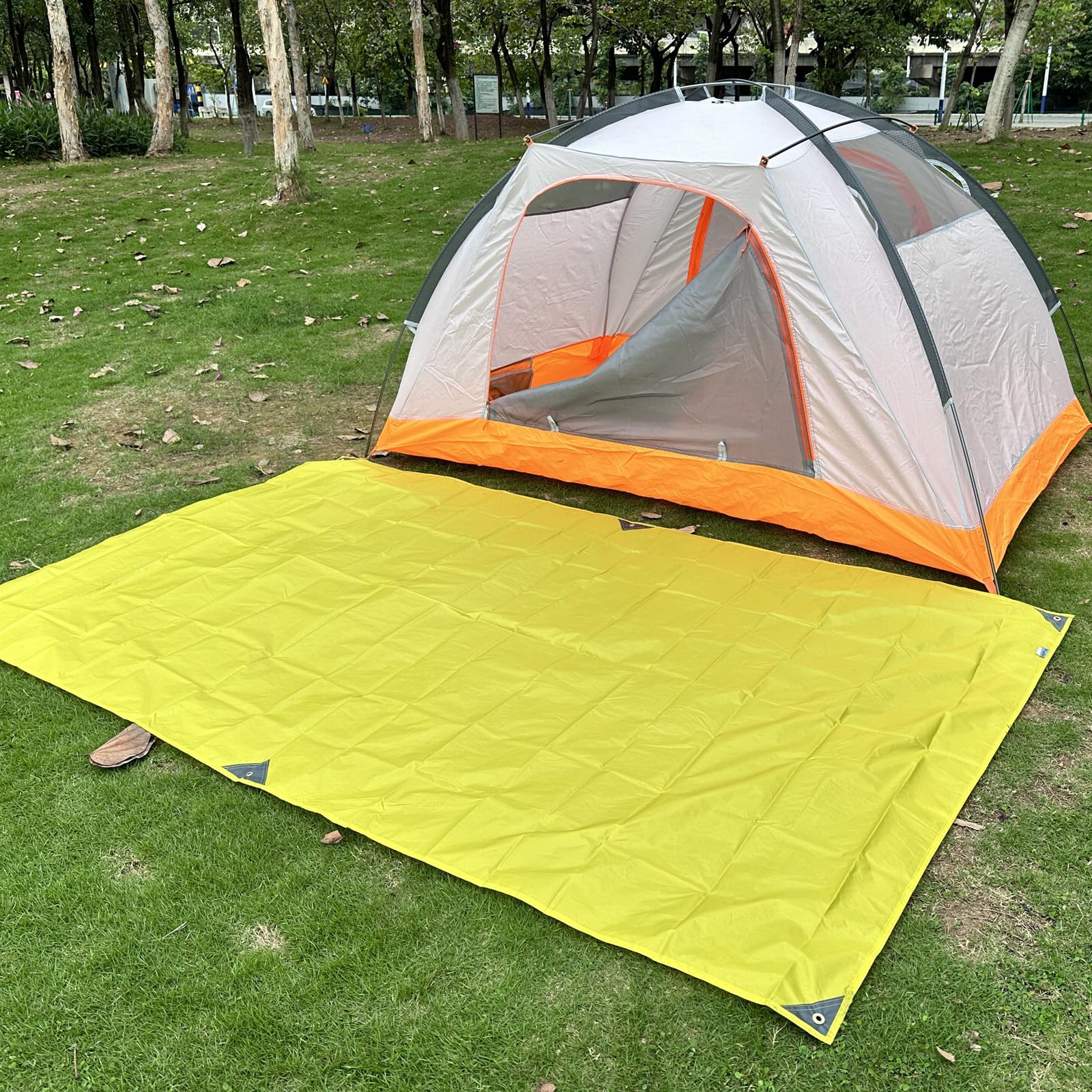 TRIWONDER Wodoodporna plandeka namiotowa, plandeka kempingowa, schronienie, podkładka podłogowa, hamak, deszcz, mucha, na zewnątrz, wędrówki, plażę, piknik (zielony, S -1,4 x 2,5 m)