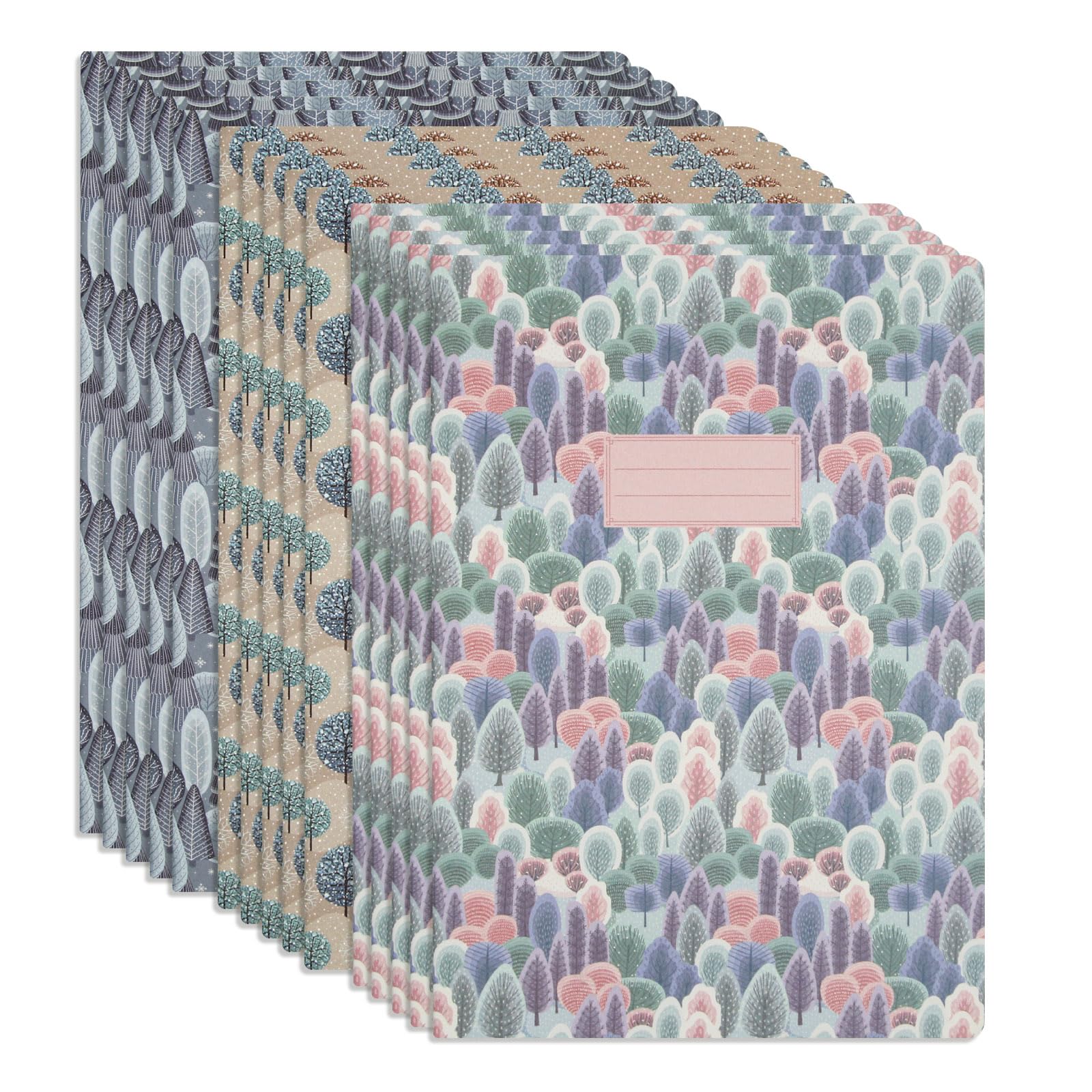 WETLOTEE 15 Pack A4 Writing Pad, Forest Whispers Collection, 3 Unique Designs (5 Pads Each), Versatile Blank Notepad with Line/Grid Guide Sheet, Bulk Stationery