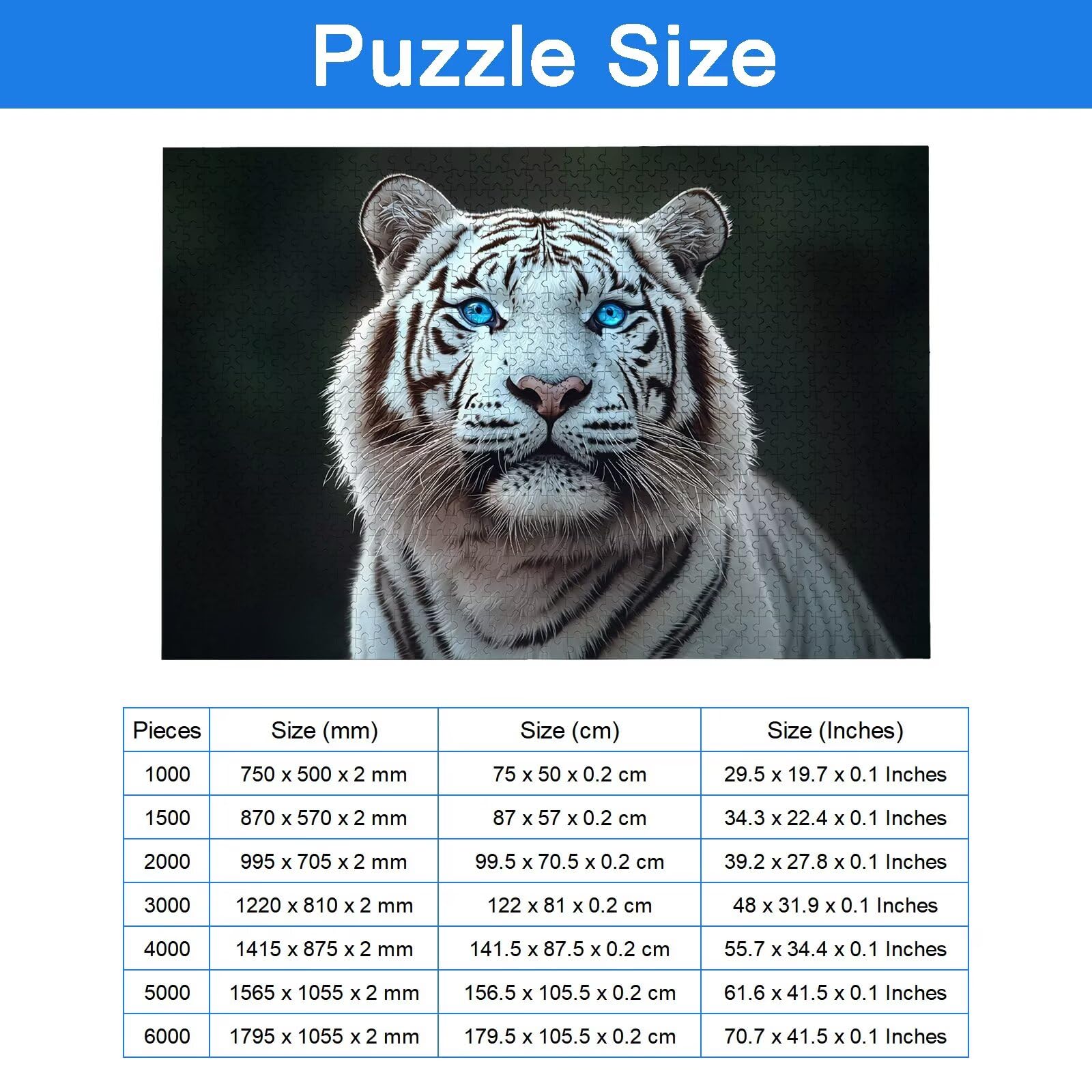 Puzzle 5000 Pezzi Tigre, Puzzle Animale 5000 Pezzi Arte per Adulti e Bambini, Misura: 156.5x105.5 cm, Puzzles Legno per Adulti con Squisita Scatola di Imballaggio, Regalo Donna, Regalo Uomo, -7357