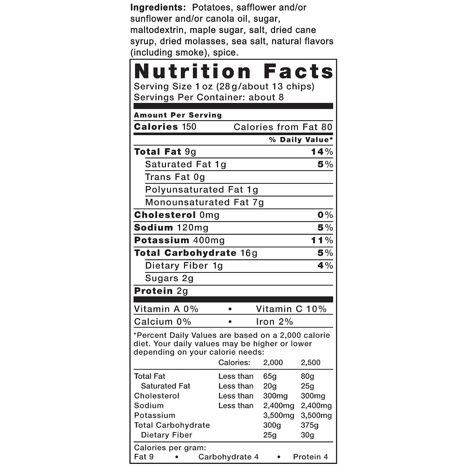 Kettle Brand Potato Chips, Maple Bacon, 8.5 Ounce Bag