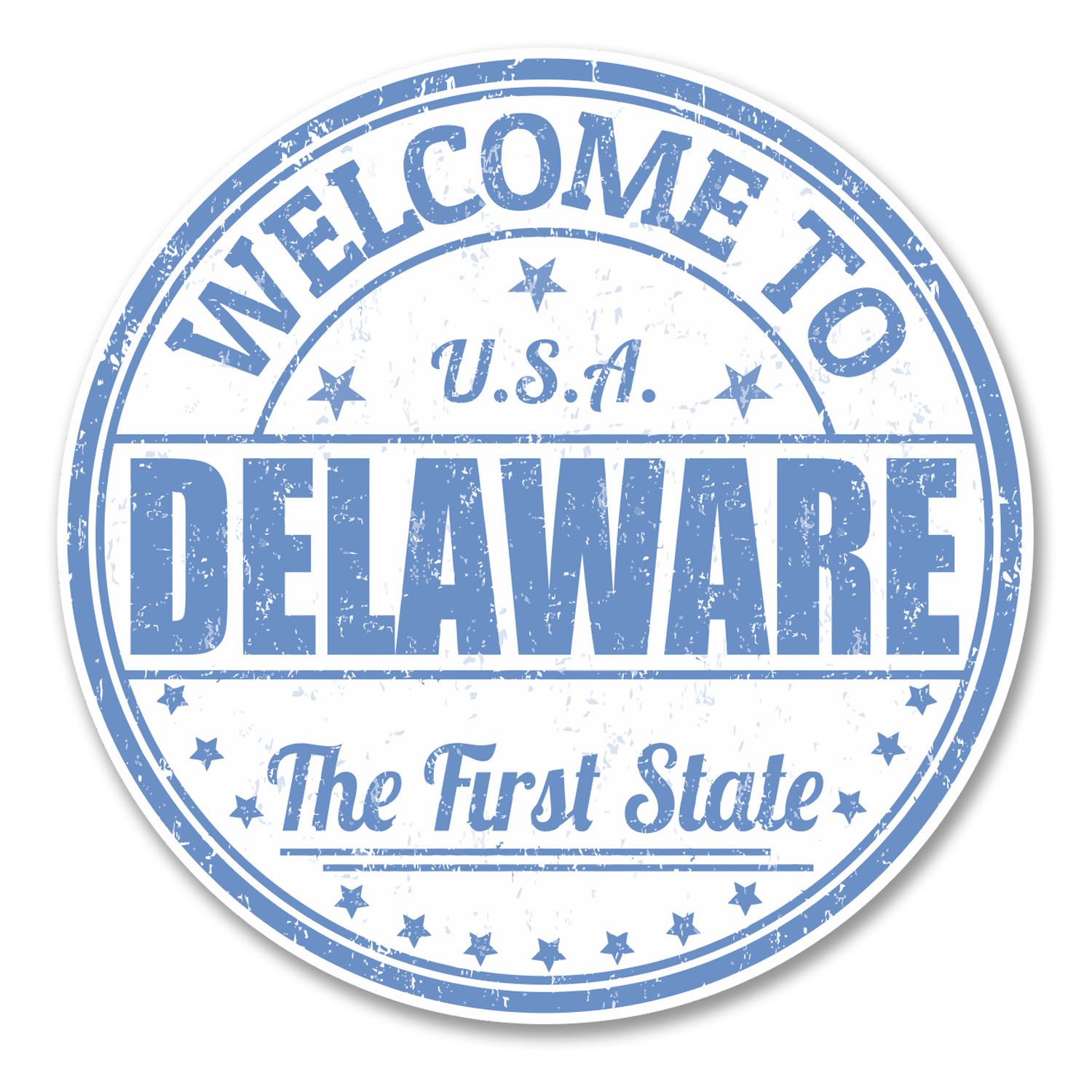 Destinationvinyl Multi 2 X 10Cm Delaware Usa Vinyl Sticker Laptop Car Travel Luggage Tag Map Flag #6126 (10Cm X 10Cm)