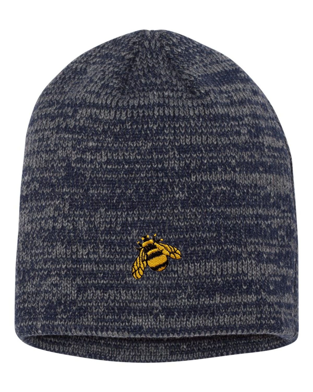 Go All Out Adult Bumble Bee Embroidered Knit Beanie Cap