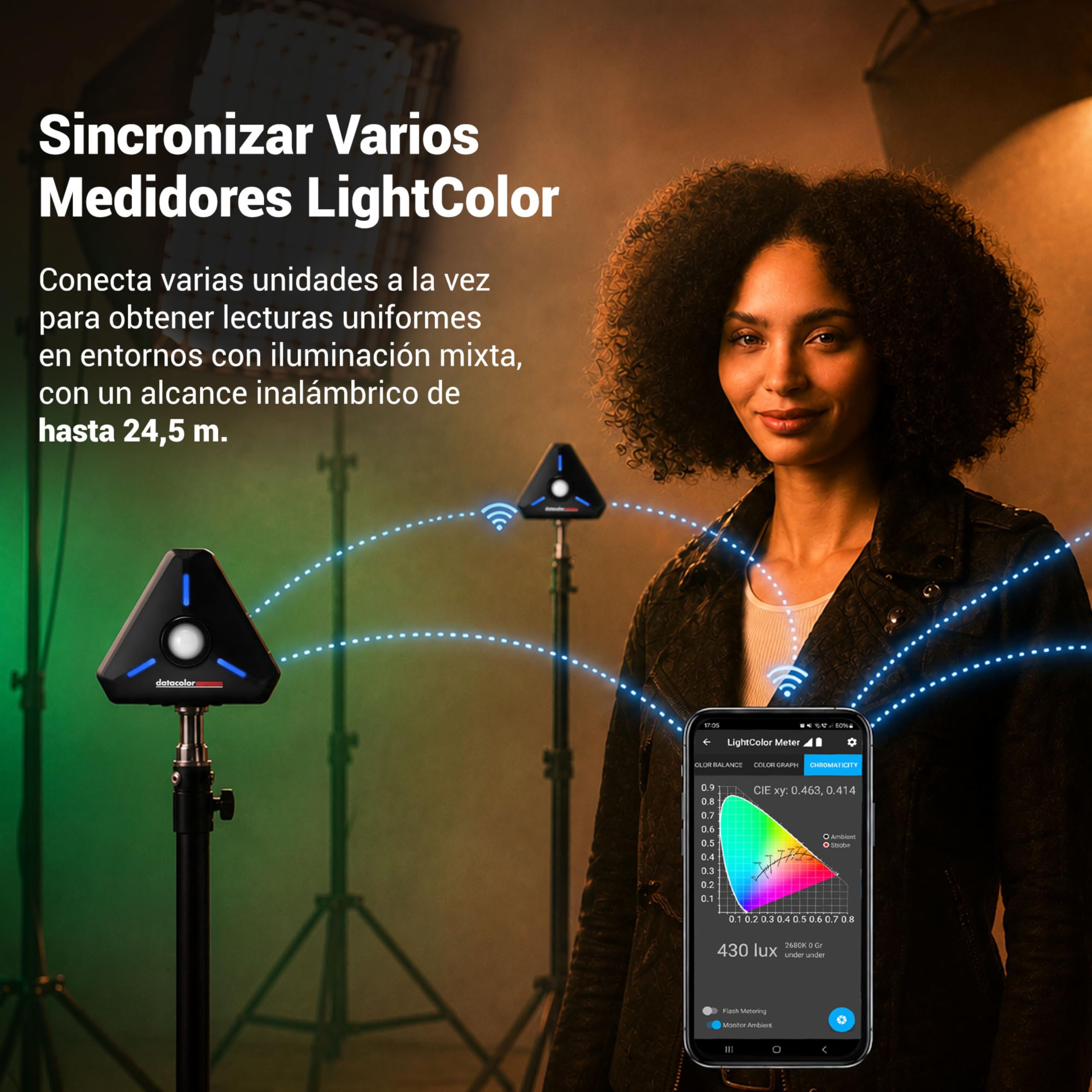 Datacolor LightColor Meter - Medidor de Luz y Color con Bluetooth para Foto, Video y Cine - Datos en Tiempo Real - Compacto y Resistente