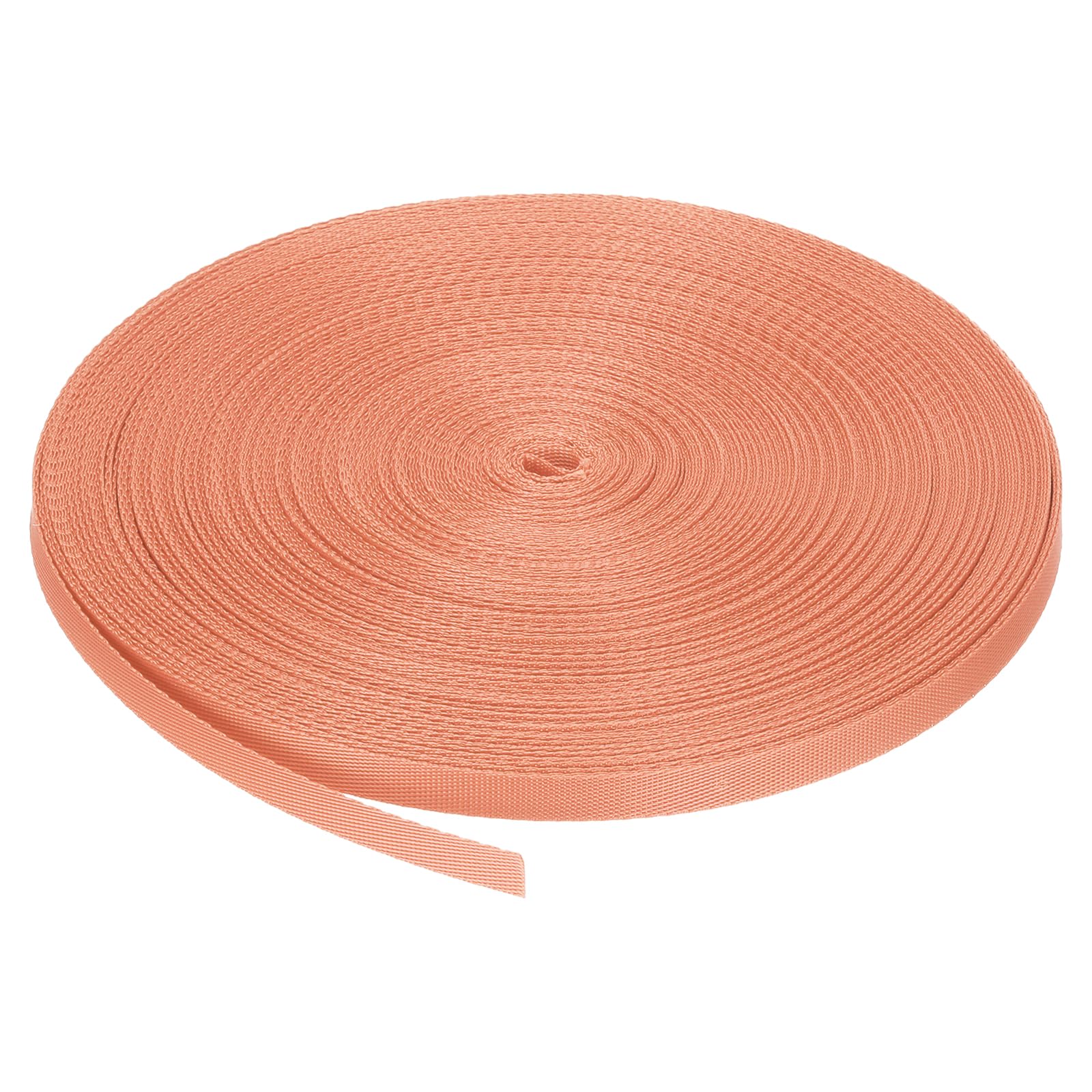 MECCANIXITY Nylon Webbing Strap Flat 3/8 Inch 50 Yards Deep Orange for Outdoor DIY Gear Repair, Backpack, Luggage-Rack, Crafts