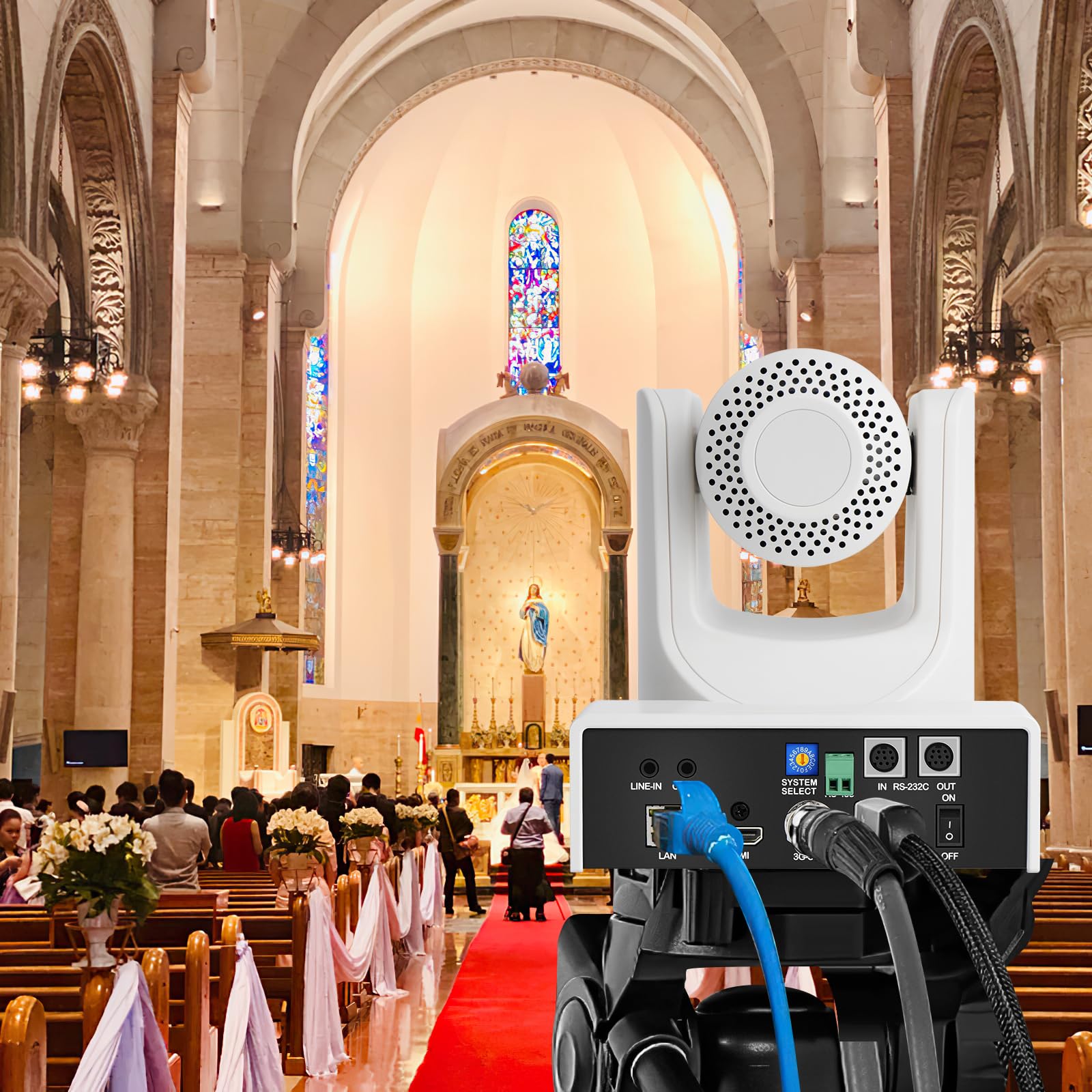 SMTAV Telecamera PTZ 20X Zoom Ottico - 1080P60, Uscite 3G-SDI, HDMI, USB 3.0, IP - Per Videoconferenze E Streaming