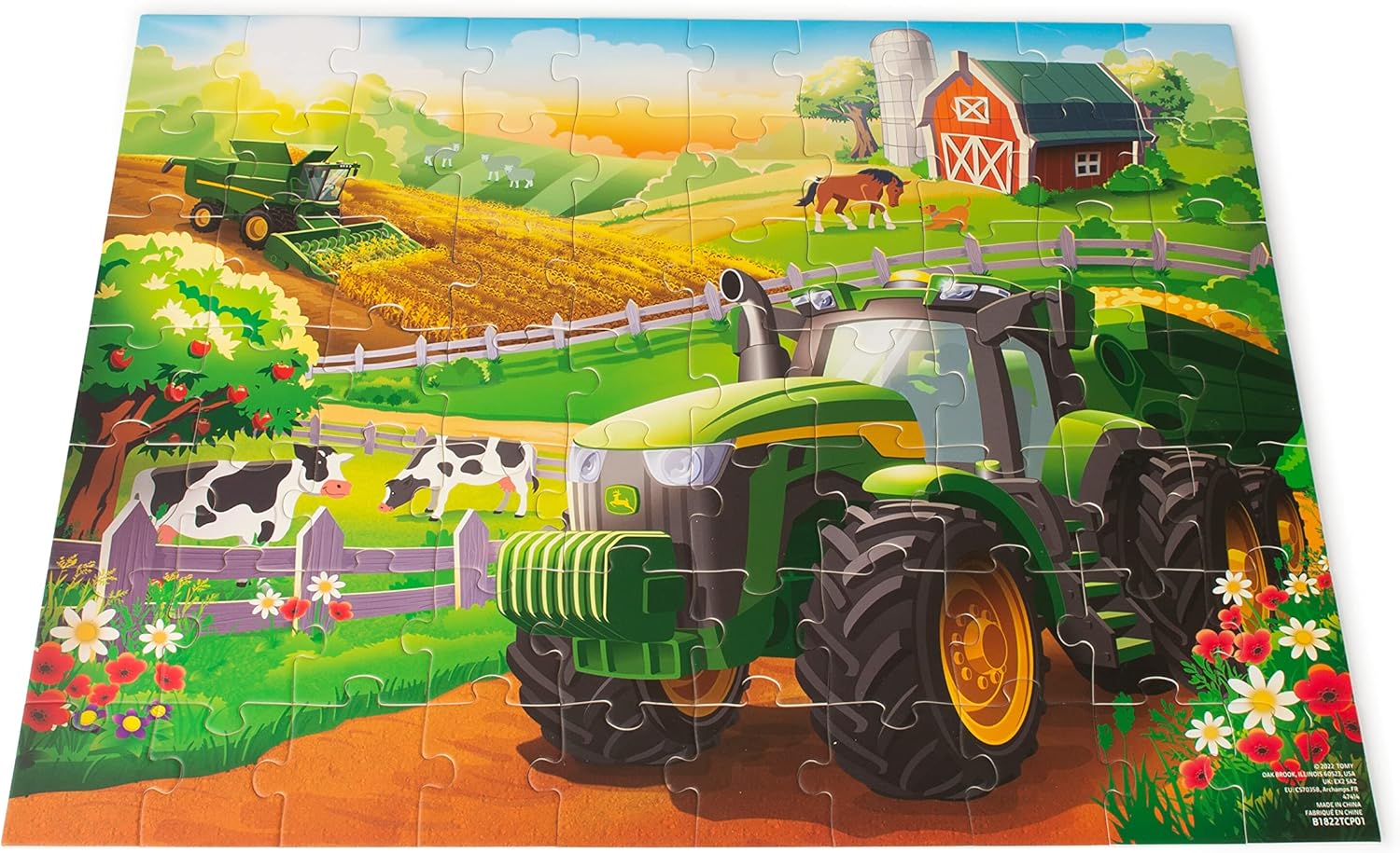 John Deere Kids Jigsaw Puzzle Box with 70 Heavy Duty Pieces Farm