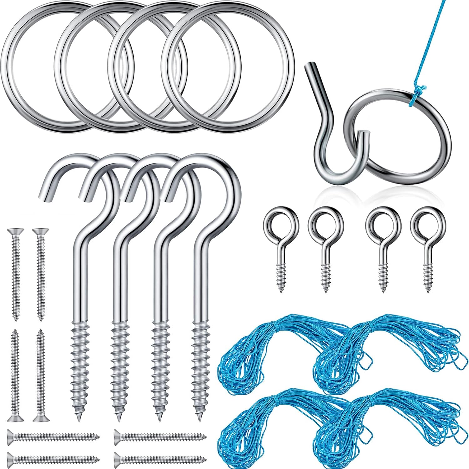4 Set Hook and Ring Toss Game Ring Target Game Swing DIY Kit Stainless  Hardware and Hook String for Indoor or Outdoor Fun Family Party Game :  Amazon.co.uk: Toys & Games