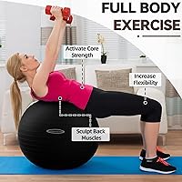 Vista 3 de Fitvids Pelota de ejercicio para fitness, yoga, pilates con bomba rápida, pelota de equilibrio antideslizante antiestallido