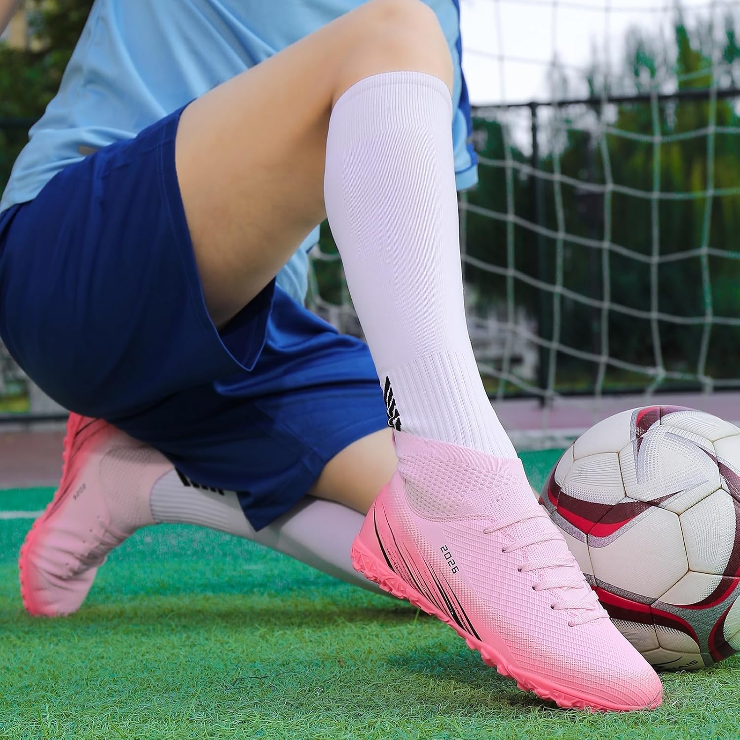 Soccer Cleats for Kids Turf Soccer Shoes Indoor Little/Big Boys Girls AG TF High-top Football Trainning Youth Athletic Sneakers Outdoor