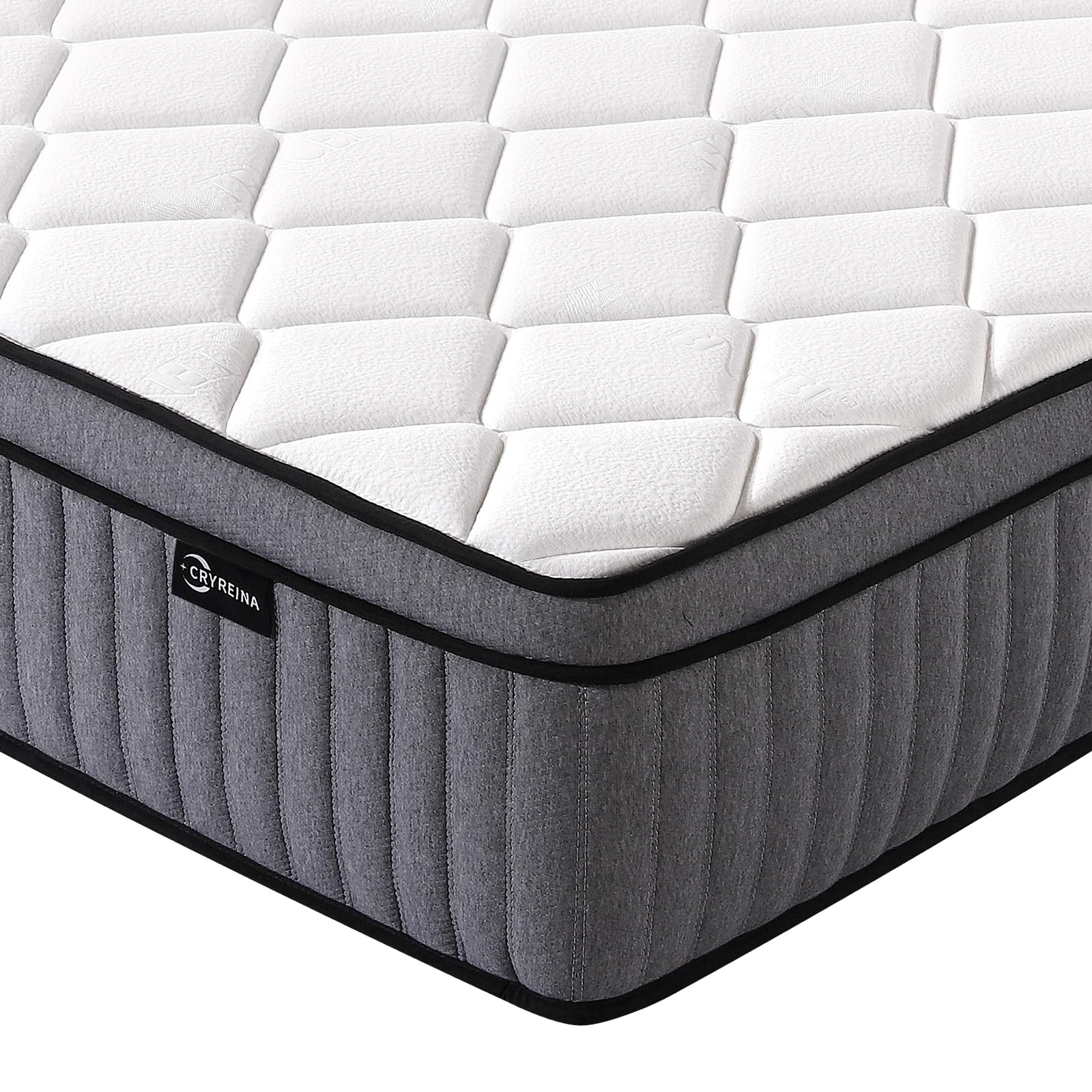 CRYREINA King Size Mattress in a Box - 10 Inch King Mattresses of Medium-Firm Support with 9-Zone Pocket Springs for Motion Isolation, Breathable Comfort and Durable (150x200x25cm)