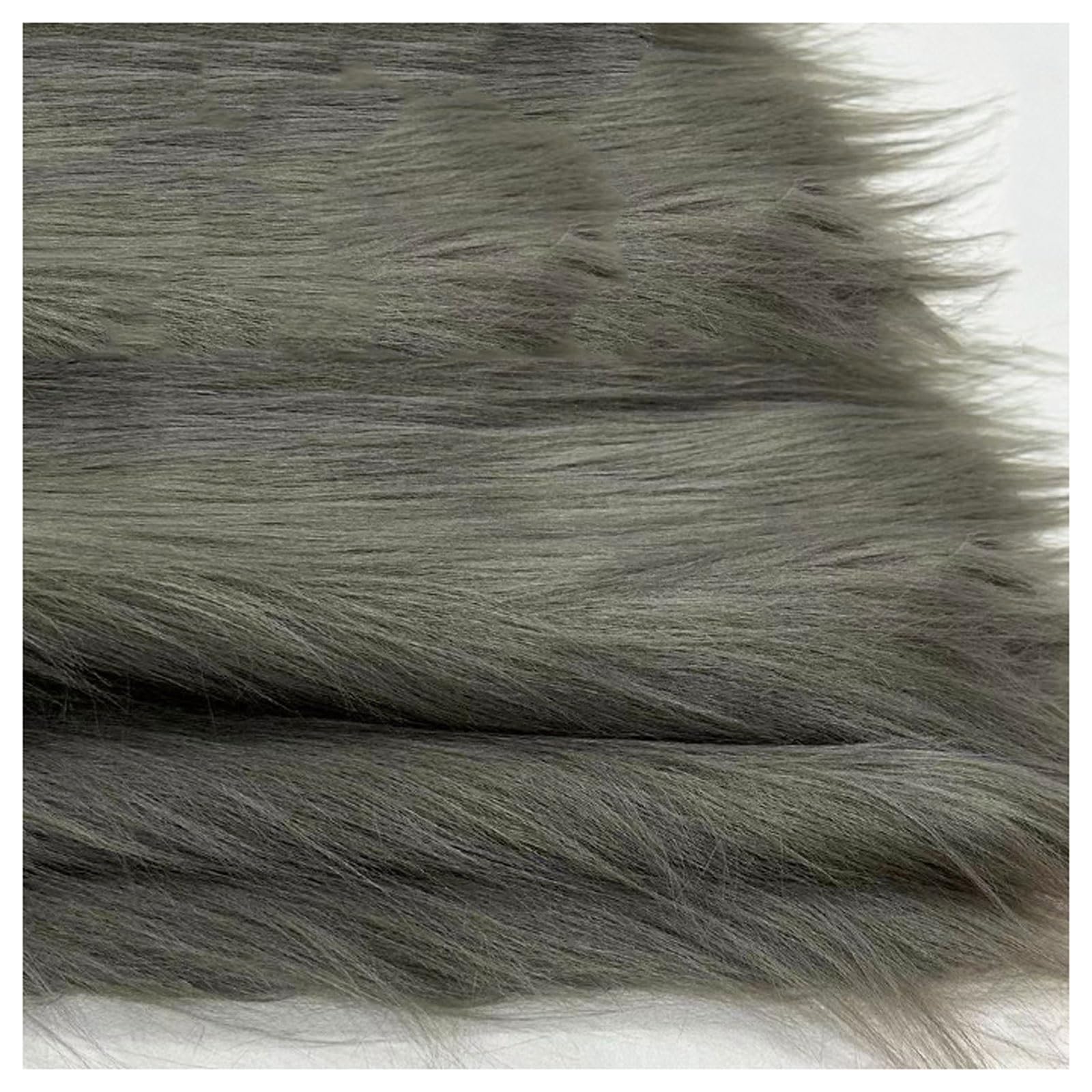 Shaggy Faux Fur Fabric 68 Colors Soft Plush12cm Long Pile Fake Fur Materials Craft Fabric, for Christmas Ornaments, Fursuit, Cosplay, Costume, Gnome Beards, Craft Supply, 50x180cm (Color : Dark Grey โ image 1