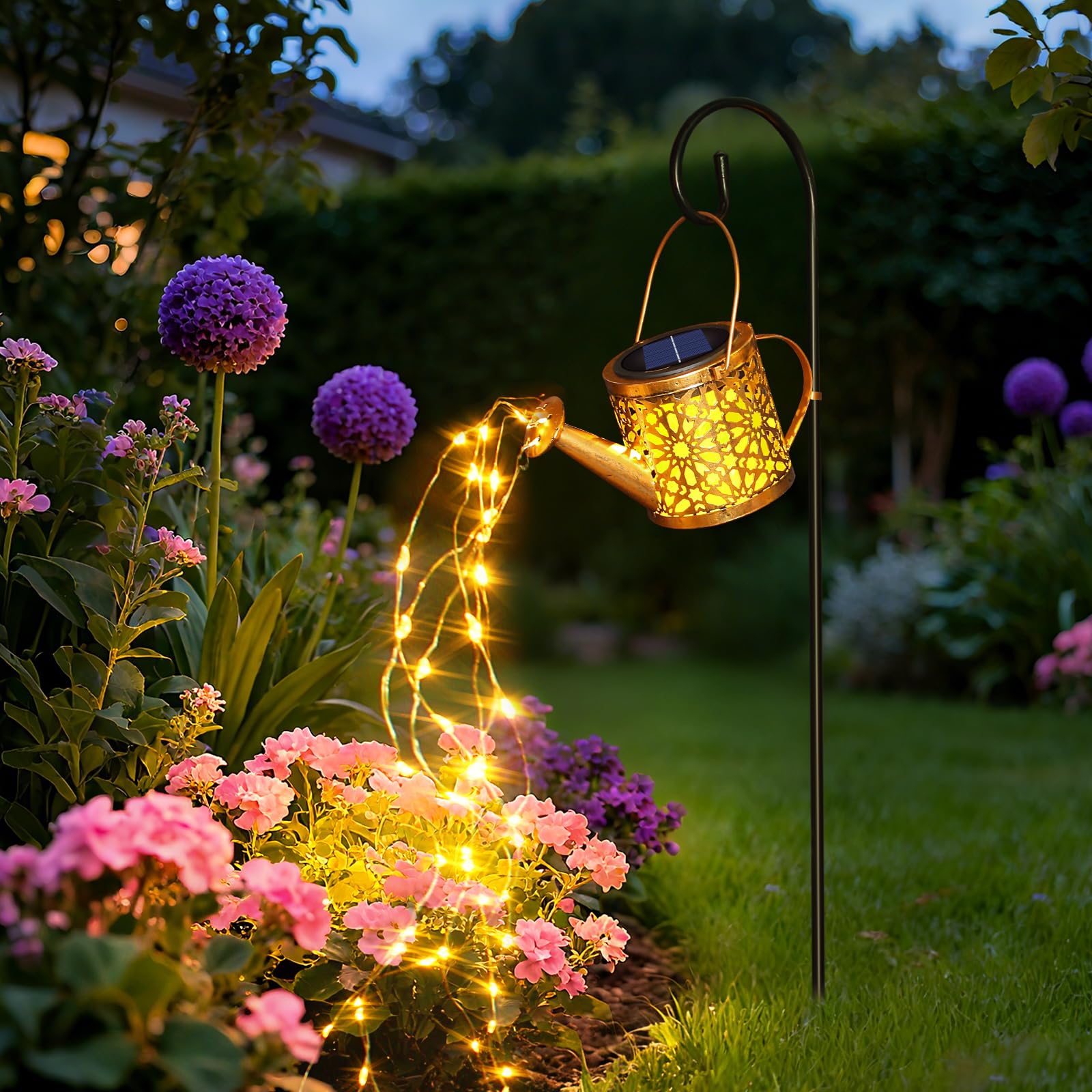 Photo 1 of 1 Pack Solar Watering Can Lantern, Hanging Light Outdoor Waterproof, Hanging Lantern Decorative, Garden Decoration Gift for Women Mom