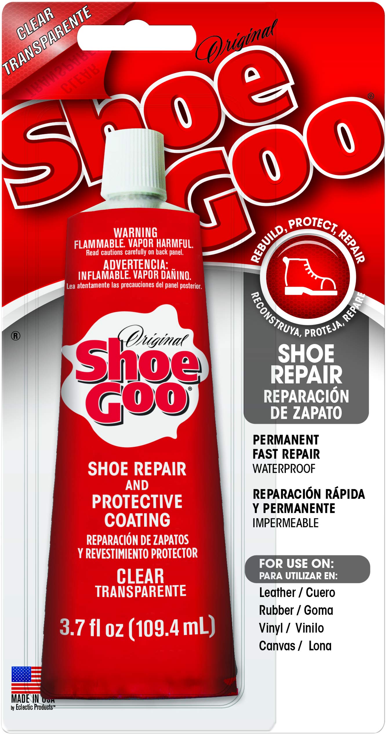 Amazing Goop Shoe Goo Glue Clear - 3.7 Oz 10 Packs