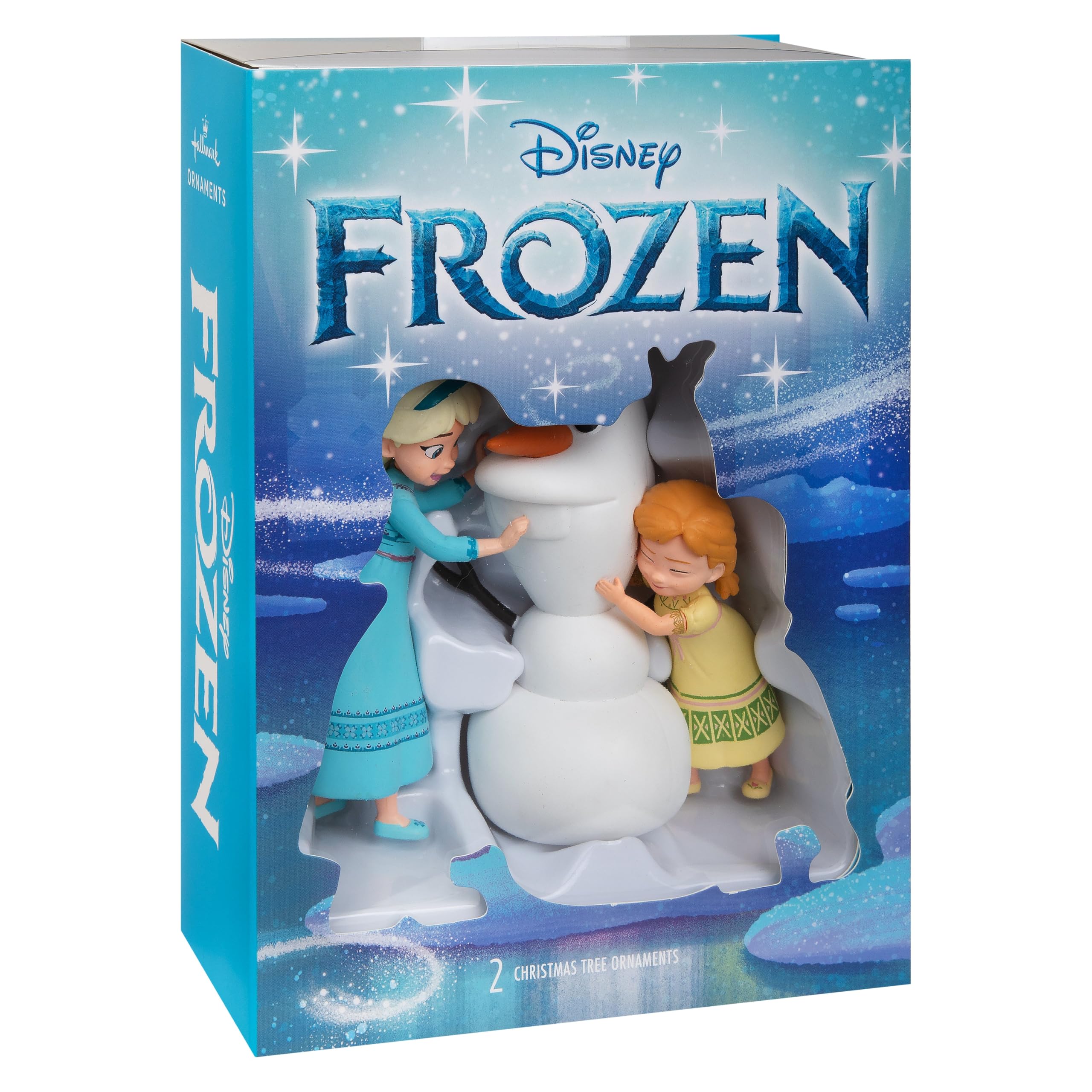 Hallmark Frozen Storied Moments Ornamento, Elsa, Anna & Olaf, Disney, Decorazione per albero, da collezione, Blu, Bianco, Verde