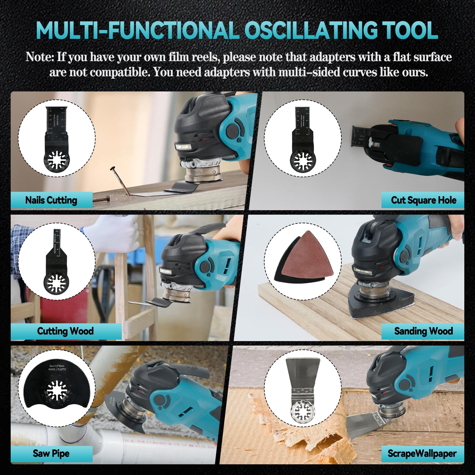Multiherramienta oscilante inalámbrica para batería Makita de 18 V, ángulo de oscilación de 4° sin escobillas, 5 velocidades variables, cambio de hoja sin herramientas para lijar, cortar, raspar