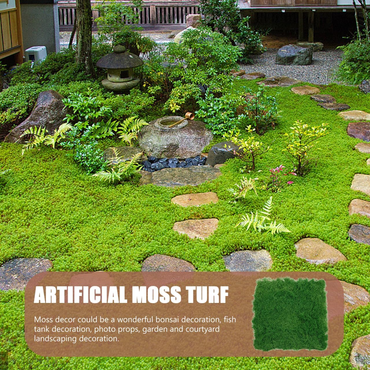 SEWACC Artificial Moss Mat 20 Inch Simulated Moss Turf for Miniature Garden Decor Micro Landscape Layout Props Outdoor Landscaping and Terrarium Greenery