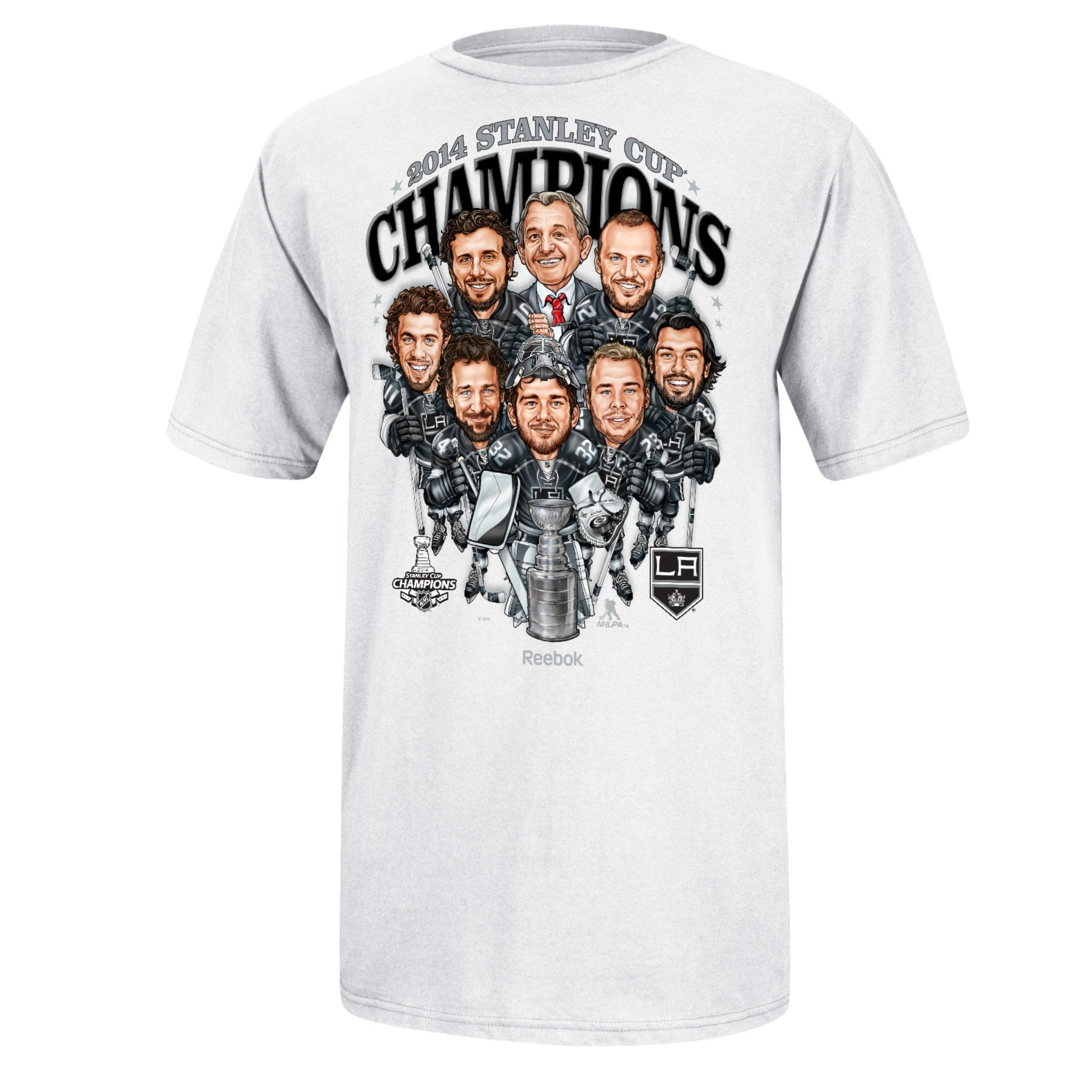 Reebok Los Angeles Kings 2014 Stanley Cup Champs Caricature Cartoon T-Shirt