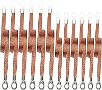 Auerllcy Braided Copper Ground Straps Kit, 12pc 10/12 Inch Universal Car Engine Grounding Cables for Electrical Upgrade