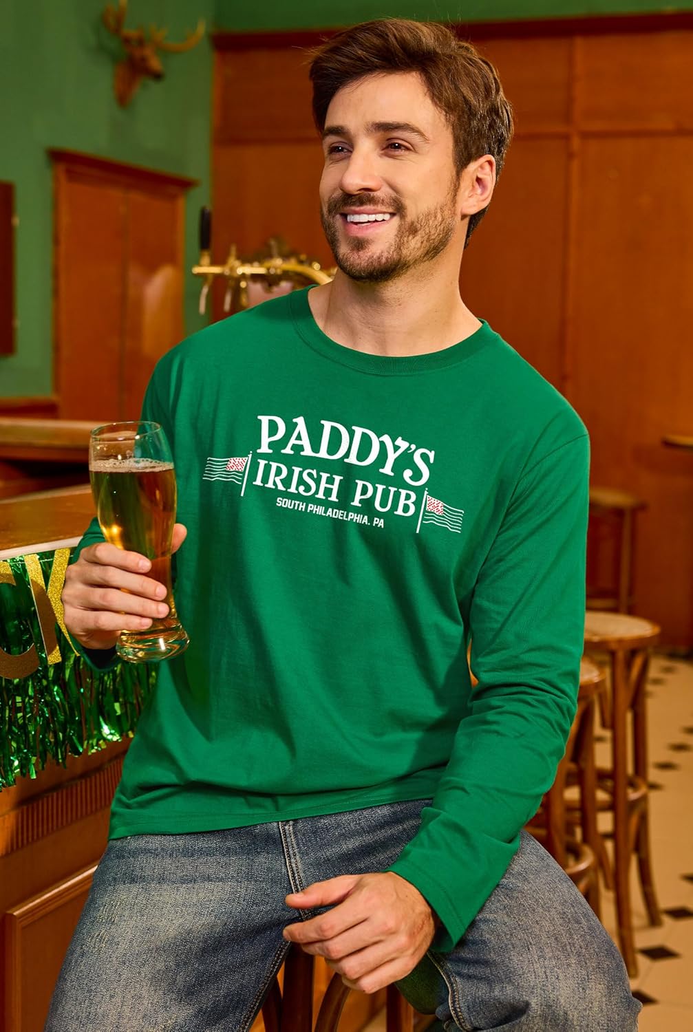 Arvilhill Mens St Patrick's T-Shirt Cotton Soft Long Sleeve Crewneck Shamrock Irish Shirts (S-3XL) - Image 3