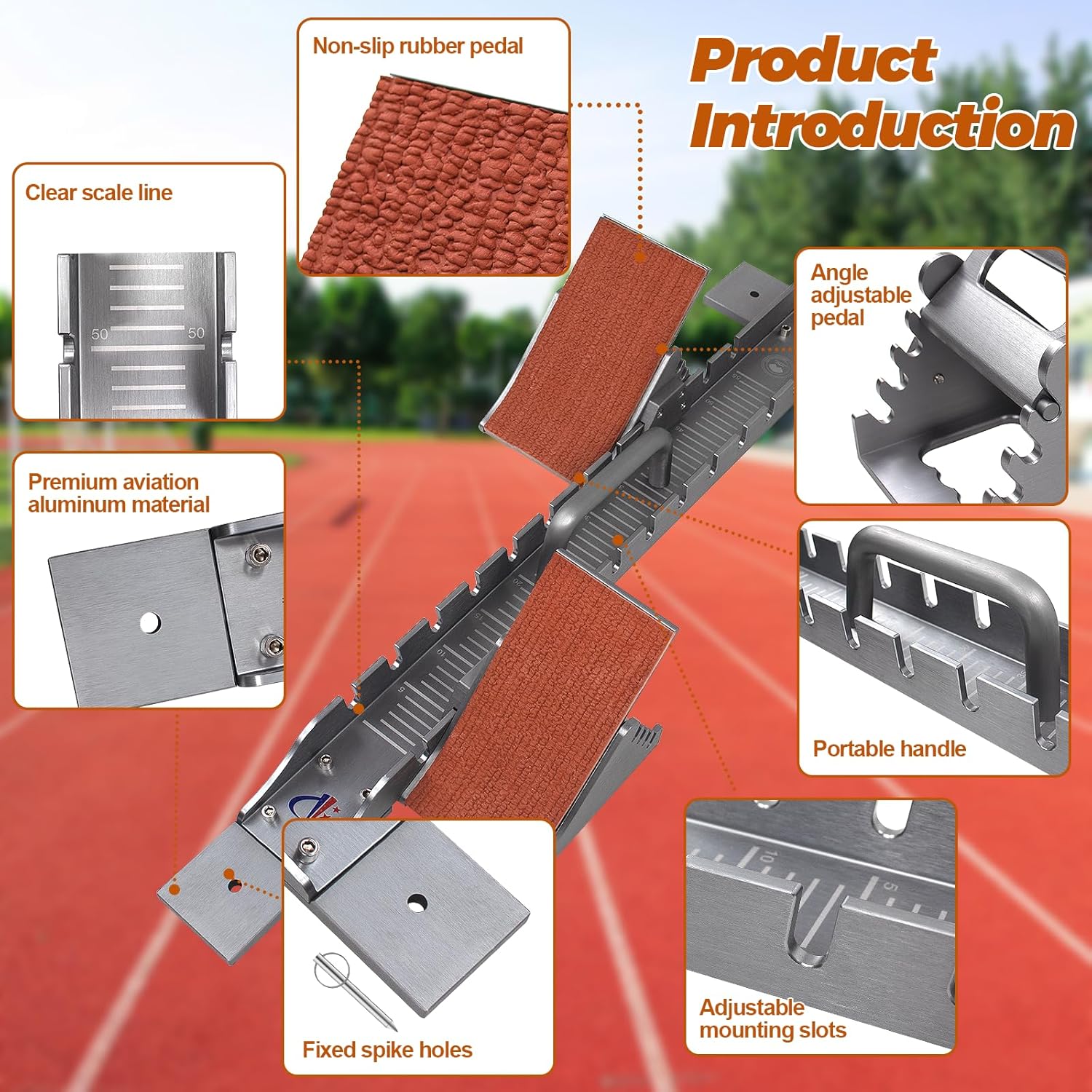 Starting Blocks with Premium Aircraft-Grade Aluminum Adjustable and Detachable Pedals Ideal for Running Enthusiasts Professional Track and Field Competitions