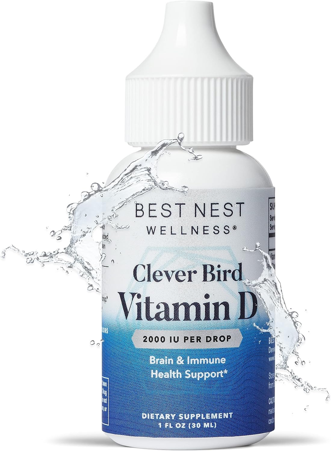 Clever Bird Liquid Vitamin D Drops, Natural Vitamin D-3 Supplement