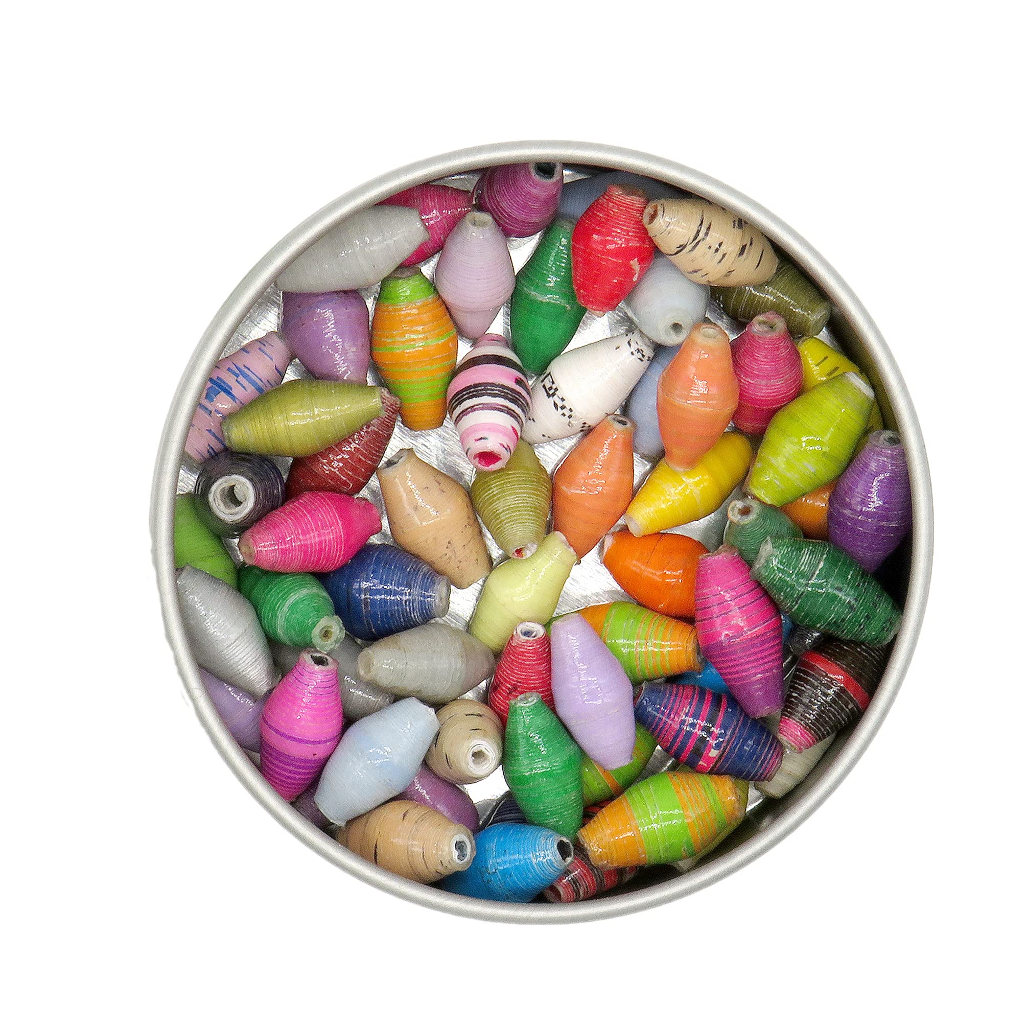 Outreach Uganda Handcrafted Paper Beads for Jewely Making and Crafts - Multi Color Variety Mix - Recycled Paper Beads - Beads for Jewelry and Crafts - Beads for Necklaces and Bracelets