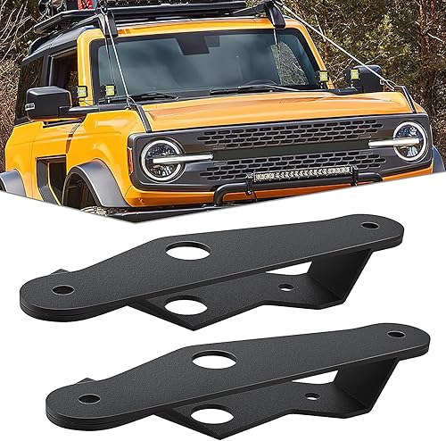 Nilight 2 soportes de montaje de bisagra inferior del parabrisas soportes de pilar A dobles para vainas de luz antiniebla LED todoterreno para Ford