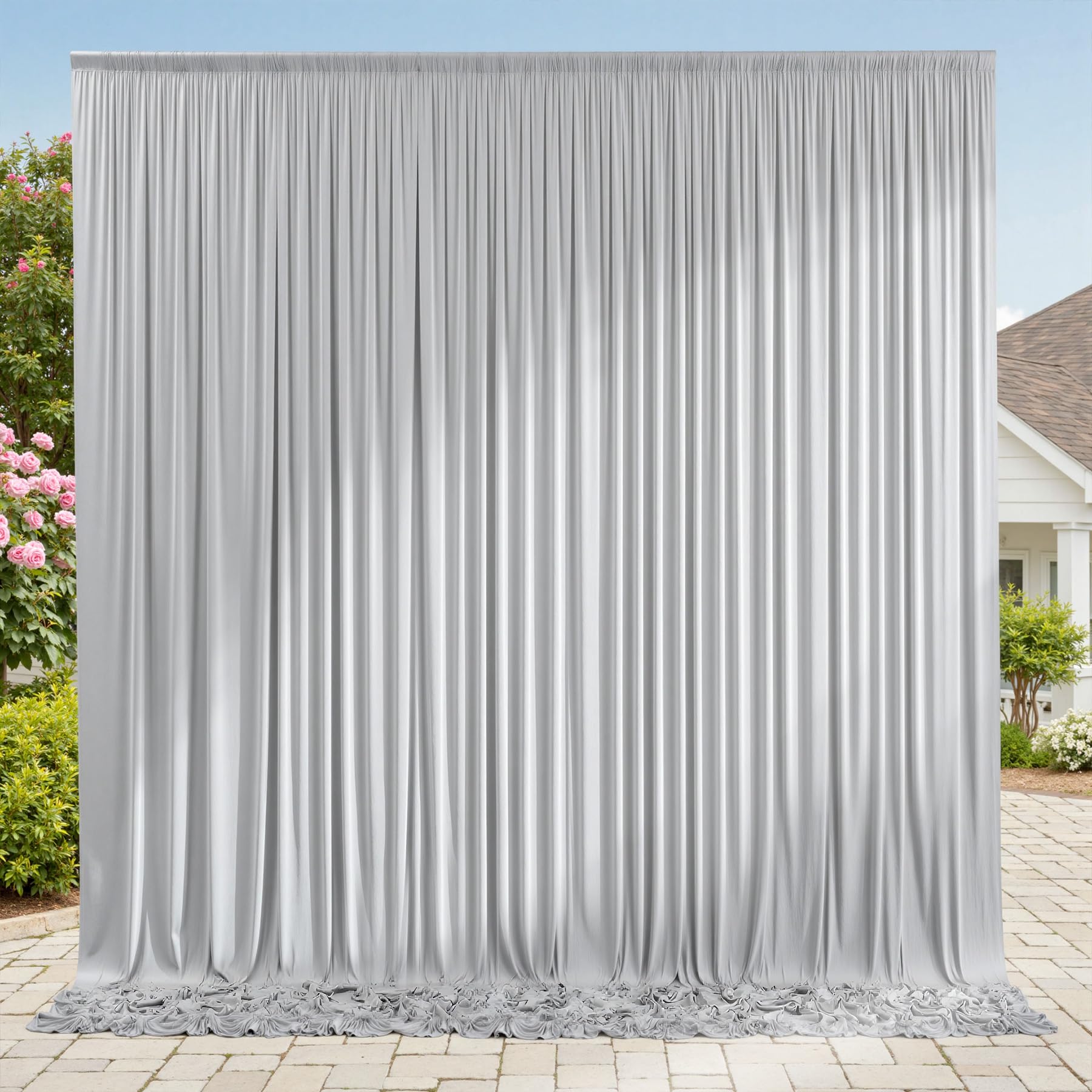 10ft x 10ft Wrinkle Free Black Backdrop Curtains for Parties, 2 Panels 5ftx10ft Polyester Photo Backdrop Drapes for Wedding Birthday Graduation Photography Background — view 128