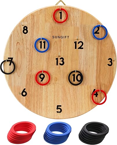 Miniatura 9 de SUNGIFT Juego de lanzamiento de anillos de gancho para adultos y niños  Juegos de lanzamiento de anillos Hooky Yard  Juego de pared Hookie para