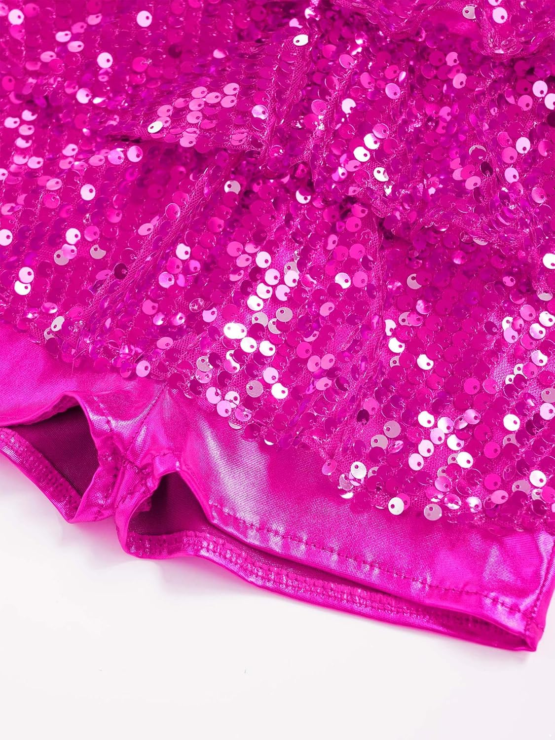 Kids Girls Shiny Sequins Dance Dress Leotard Jazz Latin Salsa Rumba Dance Performance Costume